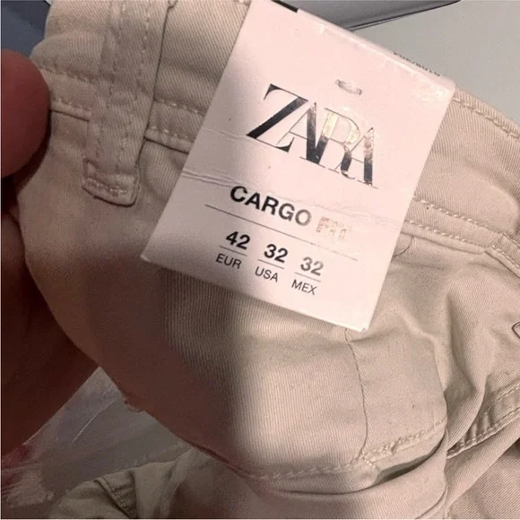 NWT Zara Men's Beige Cargo Pants size 32 - Picture 5 of 6
